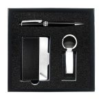 Set Bolígrafo Llavero Y Tarjetero Negro FSD-032